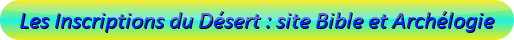 Les inscriptions du Désert, Bible et Archéologie